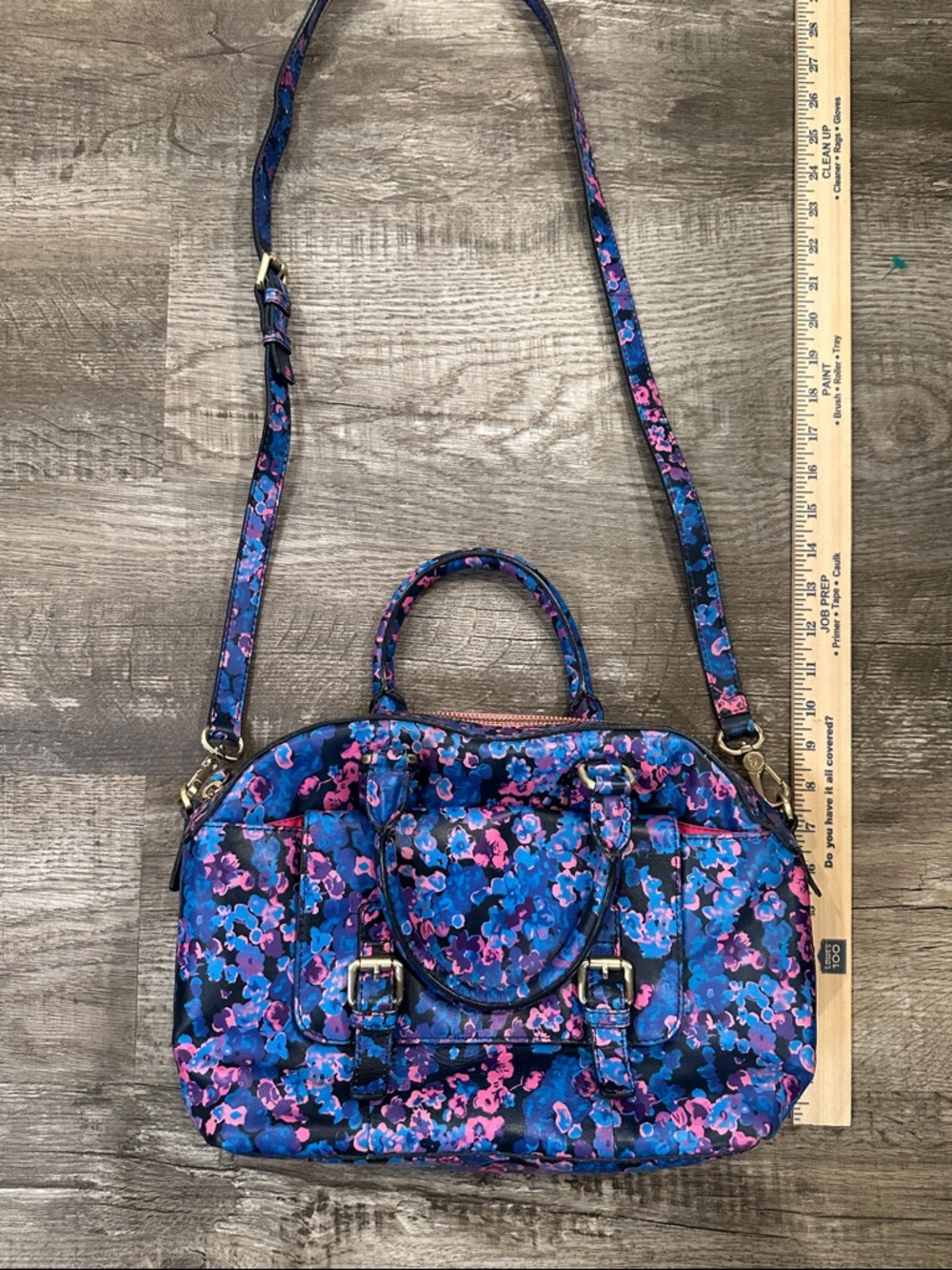 Boden Floral Satchel - Blue & Pink - Picture 11 of 13